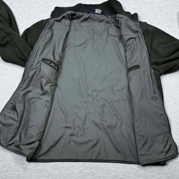 Roundtree & Yorke Mens Black Full Zip Jacket Lined Mock Neck Freece Pockets Sz M - Picture 3 of 14